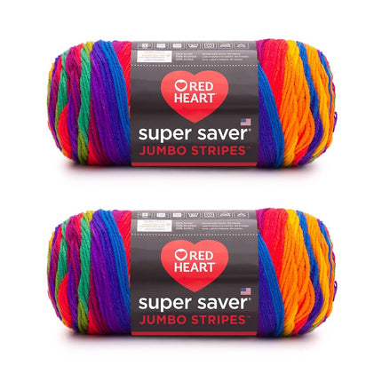 Red Heart Super Saver Jumbo Favorite Stripe Yarn -