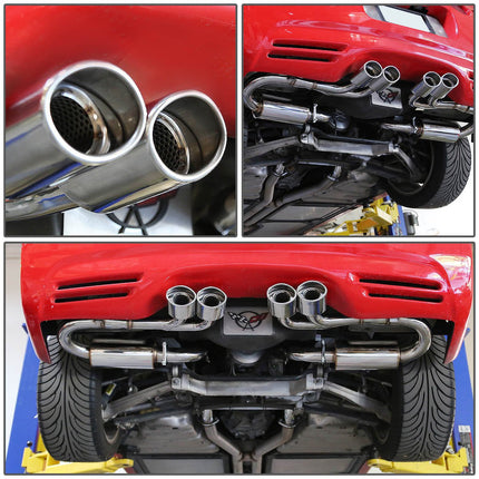 DNA MOTORING CBE-CC97-57L-T8 Système d'échappement Cat Back en acier inoxydable [Compatible avec Chevy Corvette V8 5.7L 97-04]