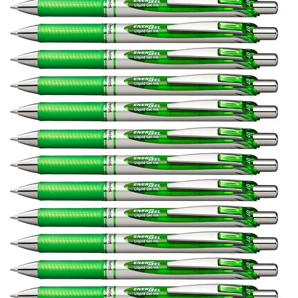 Pentel BL77 EnerGel XM Retractable Gel ink Rollerball Pen, 0.7mm Tip, Lime Green ink (Pack of 12)