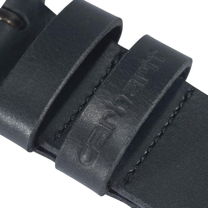 Carhartt Logo Belt 2217, Craftsman Leather Double Prong (Black), 52