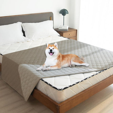 gogobunny 100% Double Sided Waterproof Dog Blanket Soft Pet Bed Cover Reversible Protect Furniture Couch Sofa Car for Puppy Cat Kids (Dark Stone/Light Stone, 82x120 Inch (Pack of 1))
