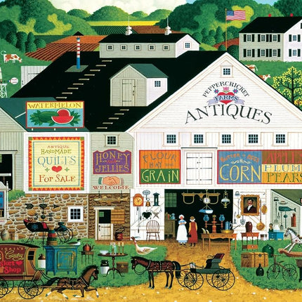 Buffalo Games - Charles Wysocki - Peppercricket Farms - 300 Large Piece Jigsaw Puzzle for Adults - Challenging Puzzle Perfect for Game Nights
