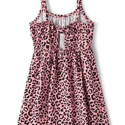 The Children's Place Vestidos de verano diarios sin mangas para bebés y niñas, Pink Leopard, de 12 a 18 meses