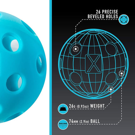 Franklin Sports X-26 Indoor Pickleballs - USA Pickleball Approved Tournament Balls - 12 Pack Blue