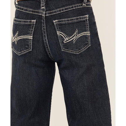 Wrangler Jean Retro Stretch Acampanado para Niñas Grandes, Azul Oscuro, 10 Delgado