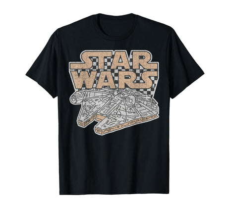 Star Wars Millennium Falcon Retro Checkered Sketch