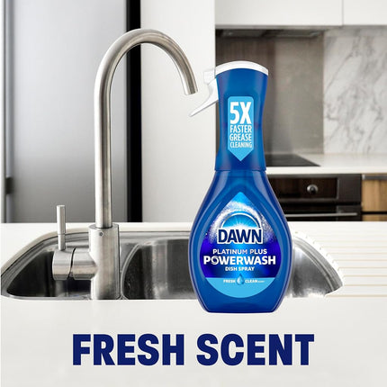 Dawn Powerwash Spray Starter Kit, Platinum Dish Soap, Fresh Scent, 1 Starter Kit + 1 Dawn Powerwash Refill, 16 Fl Oz (Pack of 2)