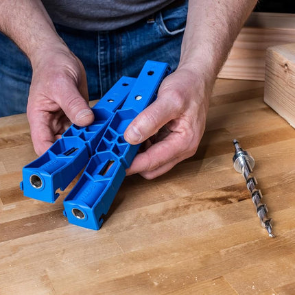 Kreg Pocket Hole Jig XL Drilling Template Wood Connection for Extra Large Pocket Holes Set with Step Drill + Deep Ash + Screwdriver Bit + Clamp Adapter