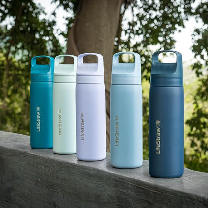 Lifestraw Go Series 2.0 Stainless Steel Water Bottle with Filter, Aegean Sea, 500 ml Capacity