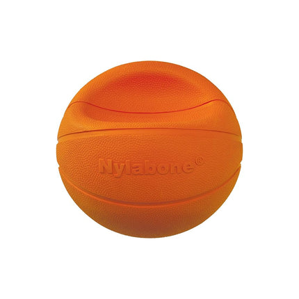 Nylabone Power Play Gripz Felt Basketball Rubber Fetch Toy, Squeaky Ball for Dogs, Medium (1 Count)