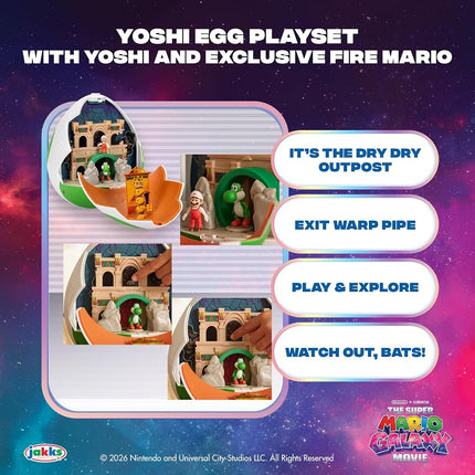 The Super Mario Galaxy Movie Yoshi Egg Playset with 4cm Mini Figures