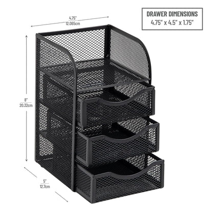 Mind Reader Desktop Accessory Storage, Paper Binder Clip Basket, Workspace, Office, Metal Mesh, 4.75"L x 5"W x 8"H, Black