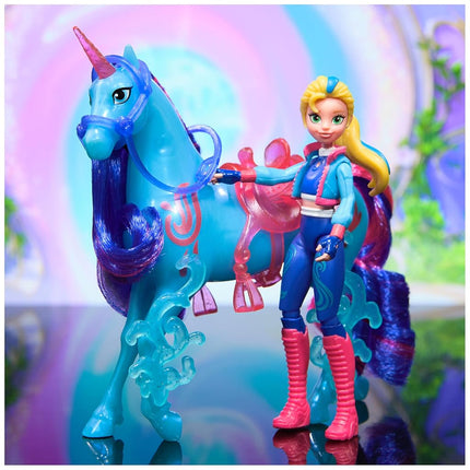 Unicorn Academy, Isabel & River Power of Friendship Set with Translucent Saddle and 2 Power Accessories, Dolls and Unicorn Toys for Girls Aged 4 and up, Metallic