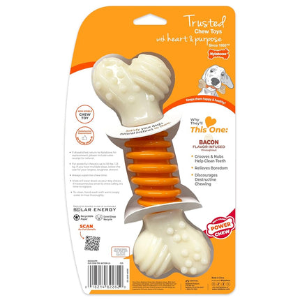 Nylabone Extreme Tough Pro Action Dog Chew Toy, Cleans Teeth, Bacon Flavour, XL, for Dogs Over 23 kg