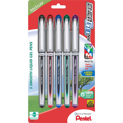 Pentel EnerGel NV Gel Ink Pen, Medium Point, Metal