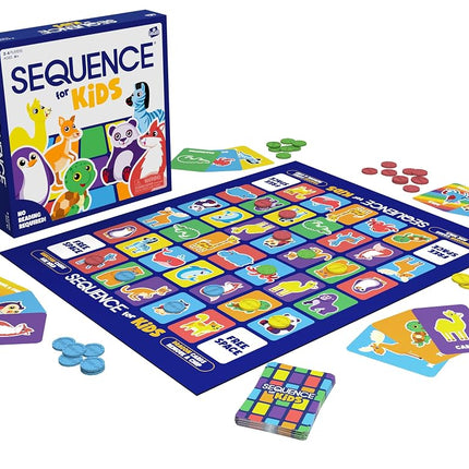 SEQUENCE for Kids - The 'No Reading Required' Strategy Game | Match 4 Symbols in a Row to Win! | Kids Board Games | 2-4 Players Ages 4+