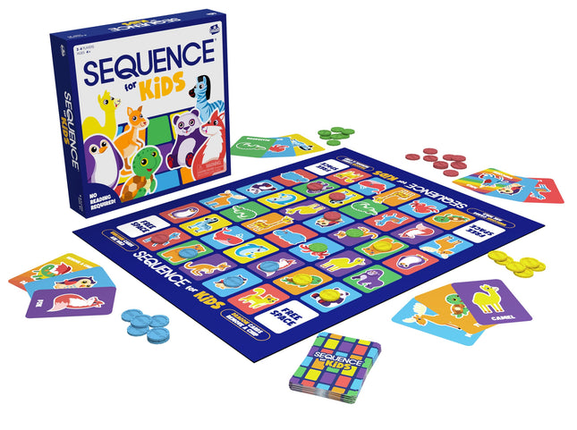 SEQUENCE for Kids - The 'No Reading Required' Strategy Game | Match 4 Symbols in a Row to Win! | Kids Board Games | 2-4 Players Ages 4+