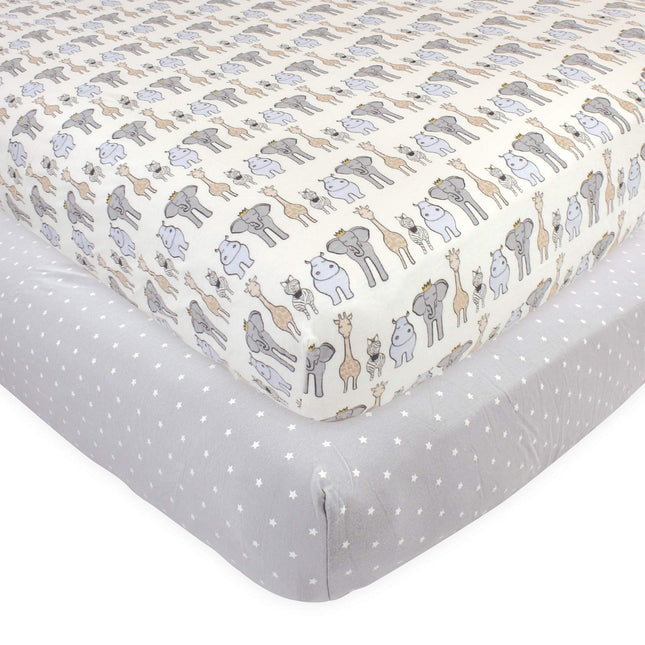 Hudson Baby Unisex Baby Cotton Fitted Crib Sheet, 