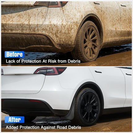 Nilight Mud Flaps for Tesla Model 3 2017 2018 2019 2020 2021 2022 2023, No Drilling Precision Fit Exterior Accessories Heavy-Duty Splash Guards Protection, Front & Rear Set