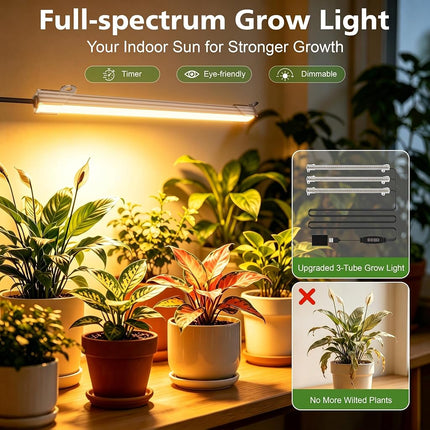 Plant Stand Indoor with Grow Lights - 62" Tall Plant Shelf, Lighted Corner Plant Stands for Indoor Growing, 8 Tiered Large Flower Holder, S-Shaped Decorative Rack for Living Room, Patent Design, Brown