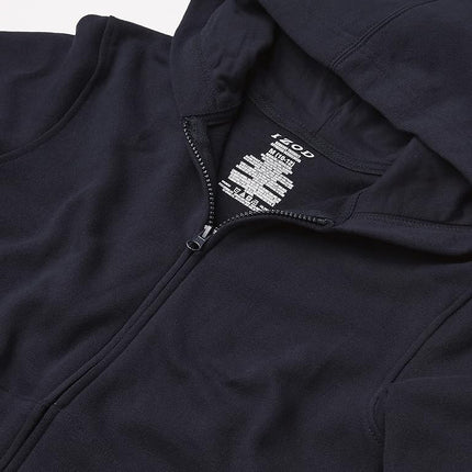 IZOD Boys' Sensory-Friendly Full-Zip Hoodie Sweatshirt, Soft Fabric with Pockets & Ribbed Cuffs, Tagless Hooded, Navy, 6-7