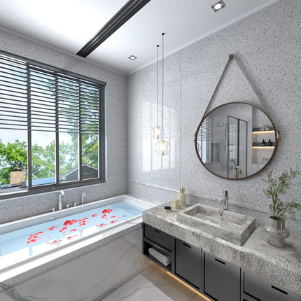MelunMer Glossy Marble Contact Paper for Countertops Peel and Stick Wallpaper for Kitchen Waterproof Granite White Marble Sticker Self Adhesive Removable Wallpaper 591”×15.7” Easy to Install & Clean