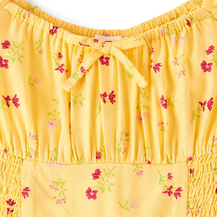 The Children's Place Girls' Short Sleeve Smocked Summer Dresses, Sun Valley, XX-Large