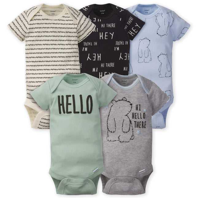Gerber Baby Boys' 5-Pack Variety Onesies Bodysuits