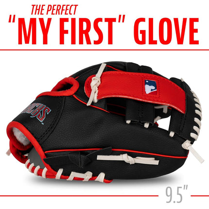 Franklin Sports MLB Youth Teeball Glove + Foam Ball Set - Kids Arizona Diamondbacks Baseball + Teeball Mitt and Ball - Perfect First Kids Glove - 9.5"