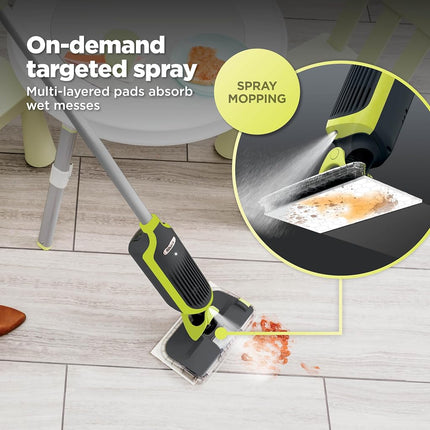 Shark VACMOP Cordless Hard Floor Vacuum Mop Includes 2 Disposable VACMOP Pads and a 12oz VACMOP Solution, Charcoal Gray, VM180