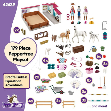 Schleich Horse Club – Riding Arena Peppertree Playset, Interactive Equestrian Toy for Kids Ages 3+