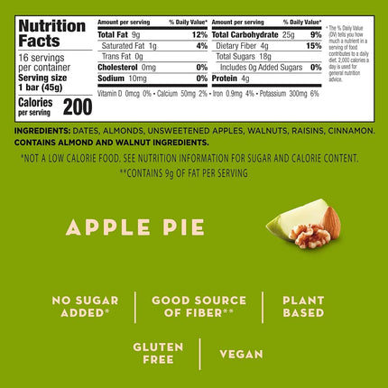 Larabar Nutritional Bar, Apple Pie, 45 g (Pack of 16)