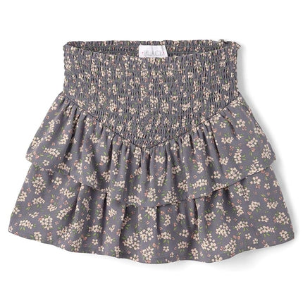 The Children's Place,Girls,Pull On Everyday Skorts, Black Floral Smocked, X-Small