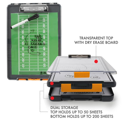 Dexas 5717-804 Clearview Clipcase Dry Erase Clipboard, ABS PP SAN Alloy Steel, Orange