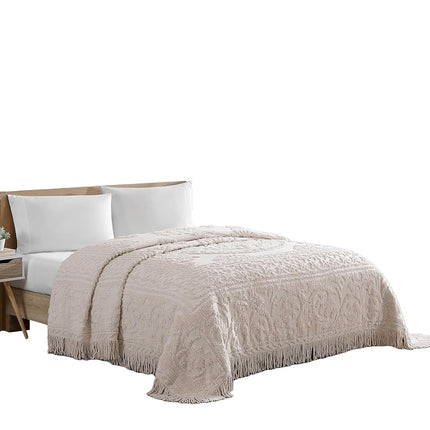 Beatrice Home Fashions Medallion Chenille Bedspread, Twin, Blush