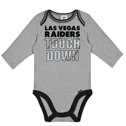 Gerber Unisex Baby Standard NFL 2 Pack Long Sleeve Onesie Bodysuit, Team Color, 0-3 Months