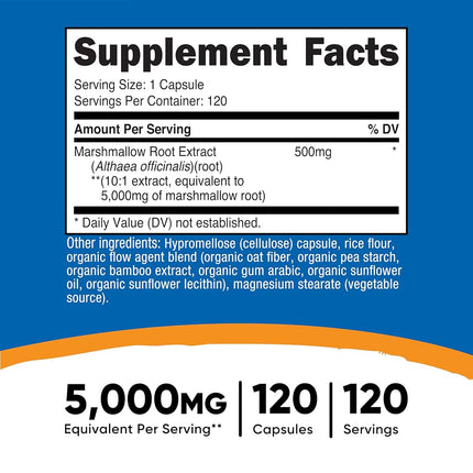 Nutricost Marshmallow Root 500mg, 120 Vegetarian Capsules - Gluten Free & Non-GMO