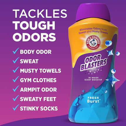 ARM & HAMMER Odor Blasters In-Wash Scent Booster, Laundry Scent Booster Fresh Burst Scent, 45 Oz