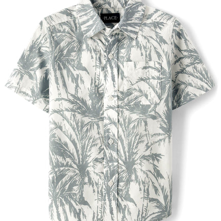 The Children's Place Boys' Short Sleeve Button Dow