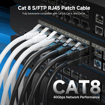 Cable Matters [Cat8 Certified] 40Gbps Shielded Cat 8 Cable, 3ft, White