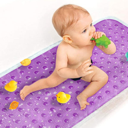 Sheepping Baby Bath Mat Non Slip Extra Long Bathtub Mat for Kids 40 X 16 Inch - Eco Friendly Bath Tub Mat with 200 Big Suction Cups,Machine Washable Shower Mat (Purple)