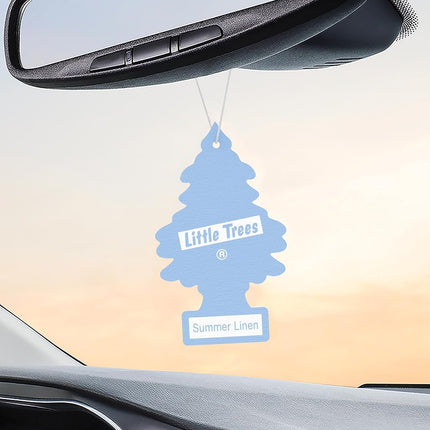 Little Trees Air Fresheners Car Air Freshener. Hanging Tree Provides Long Lasting Scent for Auto or Home. Summer Linen, 24 Air Fresheners