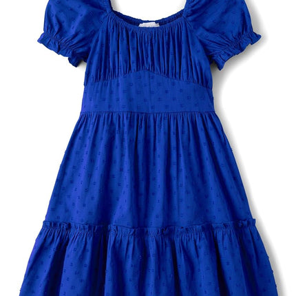 The Children's Place Girls' Short Sleeve Dressy Dress, Renew Blue, Medium