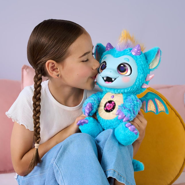 Little Live Pets My Magical Dragon - Skye, Interactive Plush with 60+ Sounds & Reactions, 11.1” Tall, Magical Digital Belly Screen, 5 Ways to Play, Nurture with Accessories, Great for Ages 4+