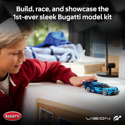 LEGO Speed Champions Bugatti Vision GT Hyper Sports Car Toy - Model Kit w/a Collectible Driver Minifigure - Gaming Gift Idea for 9+ Year Old Boys & Motorsport Fans - 77253