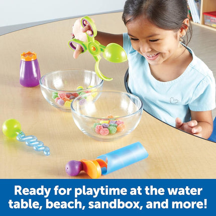 Learning Resources Sand & Water Fine Motor Set - 4 Pieces, Ages 3+ Toddler Learning Toys, Educational Toys for Toddlers, Fine Motor Tool Set, Sensory Toy, Sand Table Toys