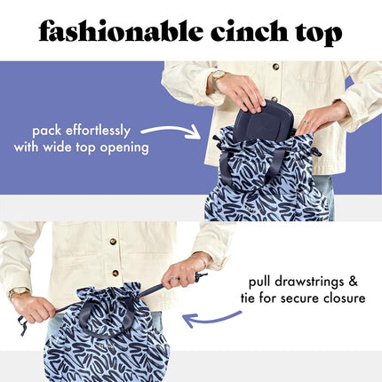 Fit & Fresh Lunch Bag for Women, Insulated Womens Lunch Bag for Work, Stain-Resistant Large Lunch Box for Women with Containers, Cinch Closure Cromwell Bag Navy