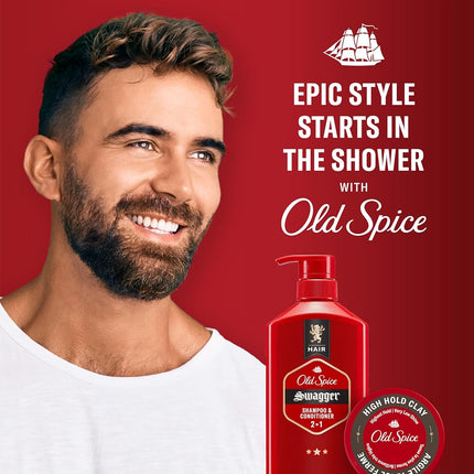 Old Spice Mens Hair Clay, High Hold Styling Clay for Men, High Hold, Very Low Shine, 2.22 oz