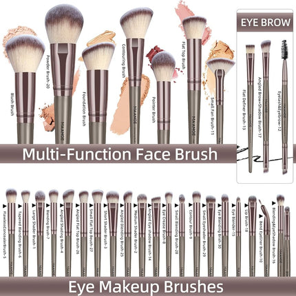 MAANGE Makeup Brushes 51 Pcs Makeup Kit, Multi-functional Makeup Tool Set with Makeup Brush Make Up Brushes Set With Bag (Champagne)