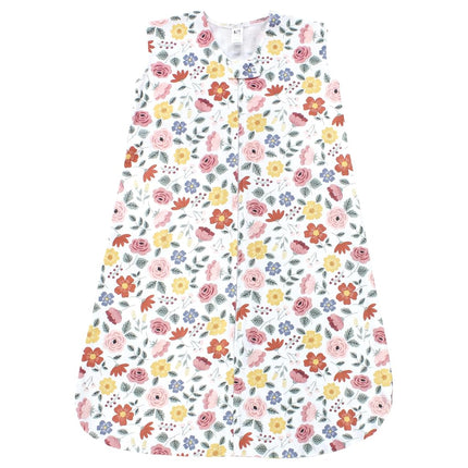 Gigoteuse sans manches en coton Hudson Baby pour bébé unisexe, sac de couchage, couverture, motif botanique mauve, 0-6 mois